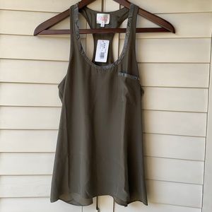 NWT Parker Python Trim 100% Silk Tank in XS.